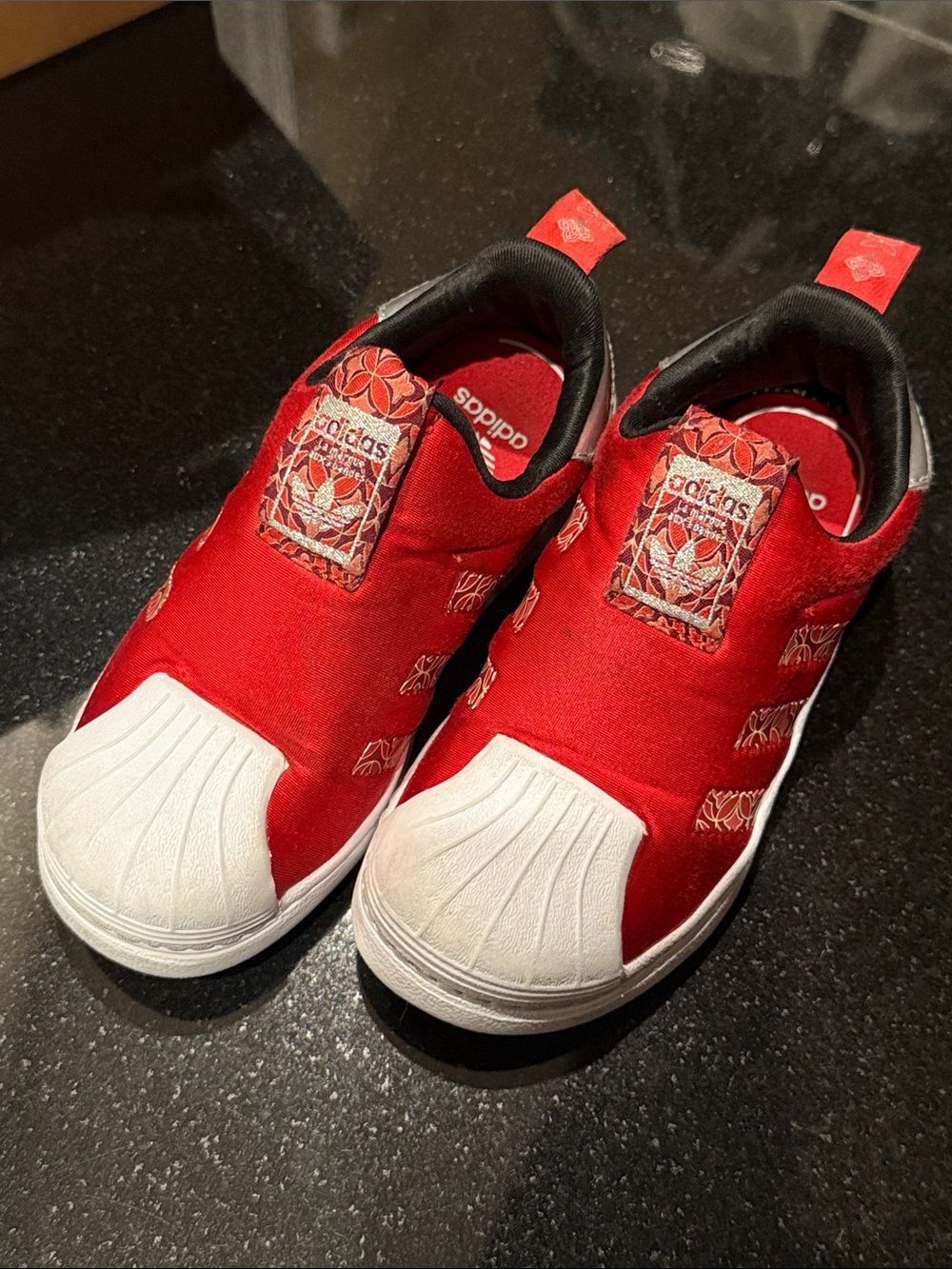 Adidas Kids Red Slip-On Sneakers - Chinese New Year Series CNY